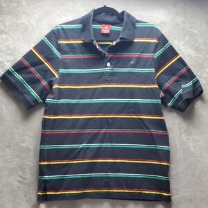 NIKE | LARGE MEN VTG Y2K CLASSIC RELAXED POLO | BLACK RED YELLOW GREEN